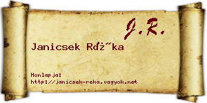 Janicsek Réka névjegykártya